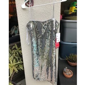 Sparkly Silver Dress Size L